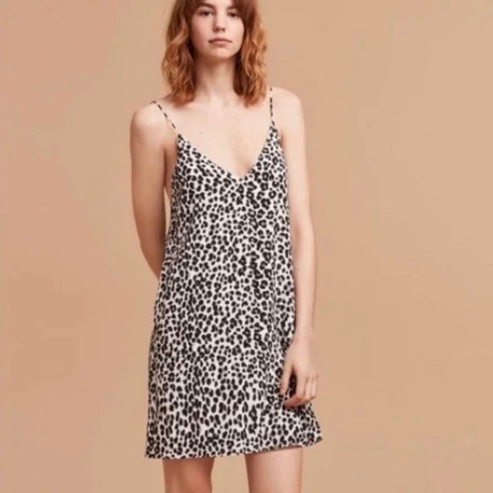 Aritzia Wilfred Free Vivienne Mini Slip Dress - Animal Leopard Print - Size XS